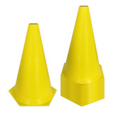 Kit 12 Cones Marcação Muvin 24cm Treino Funcional Agilidade Cor Amarelo