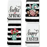 Anydesign Toalla De Cocina De Pascua Hello Spring De 18 X 28