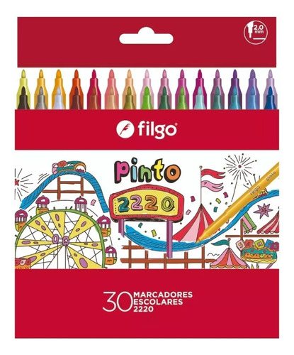 Marcadores Escolares 2220 Filgo Pinto Caja X 30 Colores