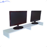 Suporte Base Monitor E Telas Ergonomia Mdf Branco 120x20x10