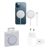 Kit Carregador Indução + Fonte 20 W Para iPhone 11 12 13 14 