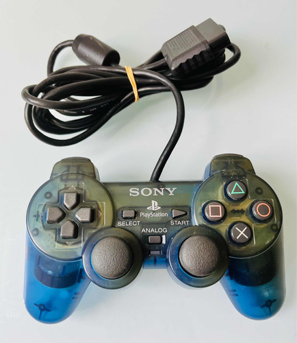 Controle Ocean Blue Amarelado Playstation 2 Original Sony