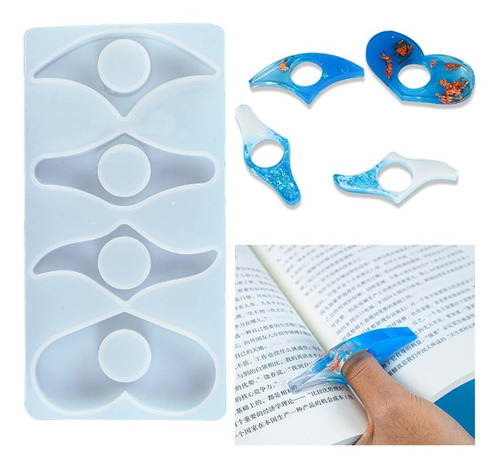 Molde De Silicona Para Resina Soporte Separador Página Libro