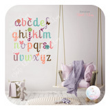 Vinilo Decorativo Infantil Abc Abecedario Letras Rosas