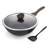 Kordisen Wok Antiadherente Con Tapa, Woks Y Sartenes De 12 P