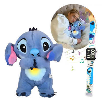 Stitch de Peluche Musical Azul con Luz y Movimiento para Bebé 26cm Jiugenxian | Meses sin interés