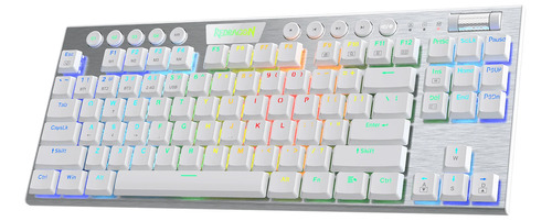 Teclado Gamer Inalámbrico Mecánico Redragon Horus White Rgb