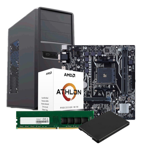 Pc Armada Gamer Amd Athlon 3000g Ssd 240 8gb Radeon Rx Vega