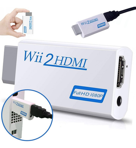 Adaptador Conversor Áudio Vídeo Nintendo Wii Para Cabo Hdmi