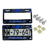 Par De Portaplacas Chevrolet Azul Trax Volt Con Tornillos