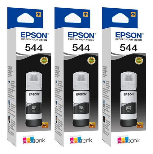 3 Tintas 544 Epson L3110 L3150 L3210 L3250 L3251 L5190 L5290