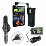 Kit Aquaterrario Filtro Termostato Mini Termômetro Digital 220v