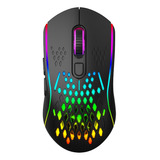 Mouse Gamer Inalambrico Xtrike Me 7 Boton 8000 Dpi Rgb Usb Color Negro