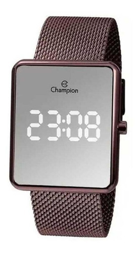 Relógio Champion Digital Marrom Espelhado Ch40080m