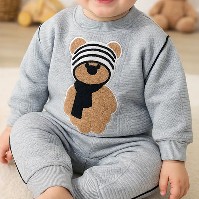 Conjunto Casual Niños Estilo Tejido Con Estampado De Osito | MercadoLibre