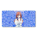 Mousepad Xl 58x30cm Cod.187 Chica Anime Miku Nakano Azul