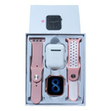 Reloj Inteligente T55 Auricular Dos En Uno Smartwatch Caja Plateado Correa Rosa Bisel Plateado Diseño De La Correa Tpu