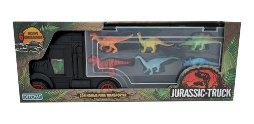 Jurassic Truck Camión Transportador Con 6 Dinosaurios Ditoys