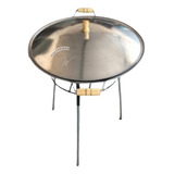 Tacho Disco Grande Aço 60cm C/ Tampa, Tripé E Kit Flex