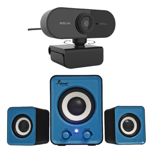 Kit Webcam C/ Microfone Embutido C/ Caixa Som Subwoofer Pc