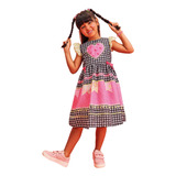 Vestido Festa Junina  Infantil Caipira Xadrez Kukiê