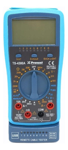 Tester Con Iluminacion De Display Cable Profesional Pronext