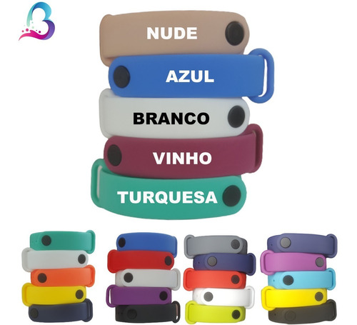 Pulseira De Silicone Para Mi Band 3 E 4 Xiaomi - Kit Com 5