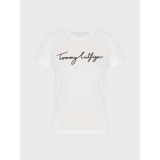 Playera Blanca Con Gráfico Tommy Hilfiger De Mujer