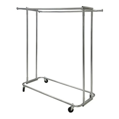 Rack Para Ropa Viajero Cromado Closet Doble Tubo Paralelo Plateado | Envío gratis