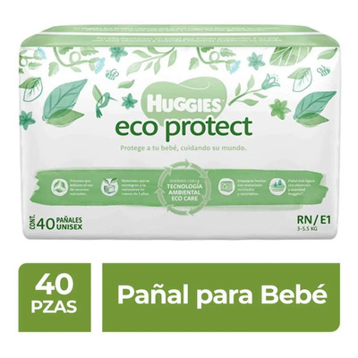 Pañales Huggies Eco Protect Etapa 1 Unisex 40 Pañales | Envío gratis