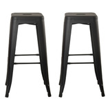 Kit 2 Banqueta Tolix Stool Iron Design Metal Industrial 76cm