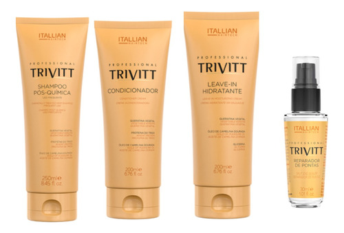 Kit Trivitt Shampoo E Condicionador + Leave-in + Reparador 