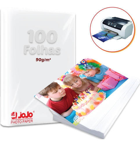 Papel Fotográfico Adesivo Premium A4 Glossy 90g 100 Folhas