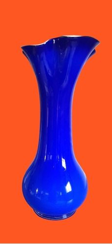 Vaso De Vidro Decorativo Azul Royal P Usar Com Ou Sem Flores