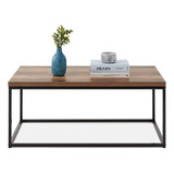 Mesa De Centro Estilo Indistrial Cuadrada 70cm Minimalista