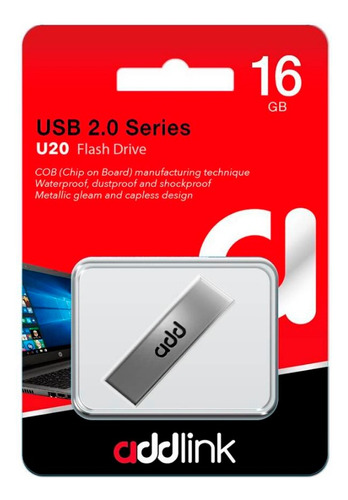 Memoria Usb Addlink U20 16gb 2.0 Plata