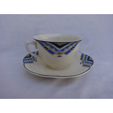 Duo Te Ingles Taza Wood´s Ivory Ware Art Deco Porcelana Loza