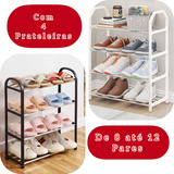 Rack  Sapateira Porta Sapatos Organizador 8 Pares Multiuso Cor Branco