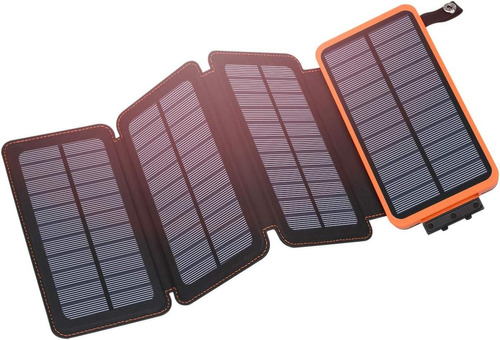 Cargador Solar De 25000 Mah, Con 4 Paneles, Carga Rápida