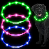 Collar De Perro Con Luz Led 3 Unidades Recargable Por