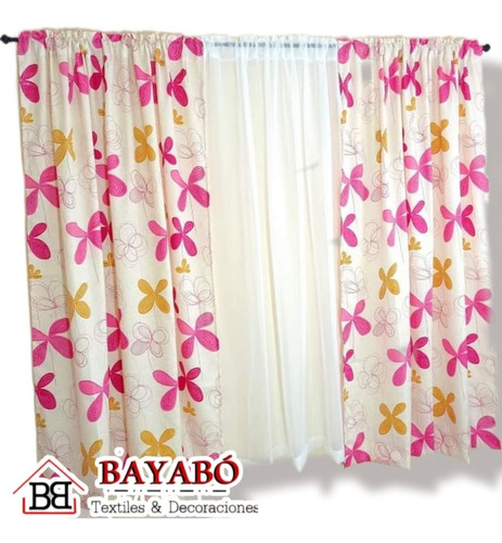 Cortinas Estampadas 3 Ancho X 2.20 Alto (4 Paneles) 