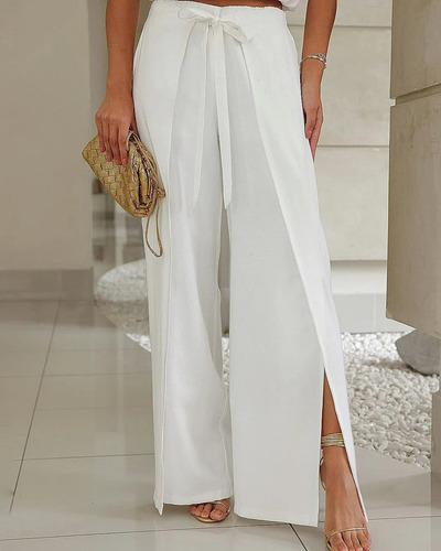 Calça Zara Pantalona Branca Envelope - Tamanho M