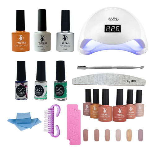 Kit De Gel Completo Para Uñas Con Lámpara Kit De Gelish 