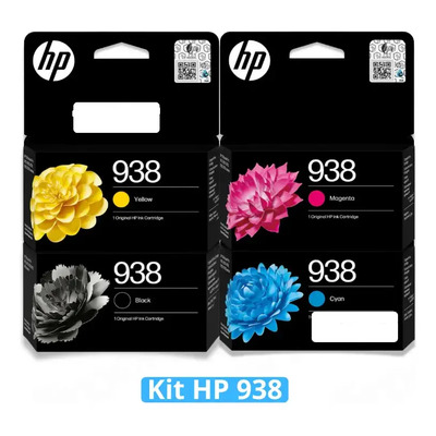 Kit 4 Cartuchos Hp 938 Preto E Color 9130 9730 Original