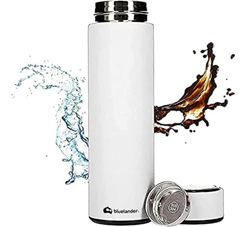 Termo Acero Inoxidable 500 Ml Diseño Elegante Hermético Color Blanco