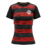 Camisa Feminina Flamengo Baby Look Rubro Negro Oficial