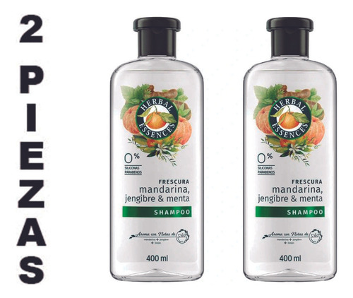 Shampoo Herbal Essences Mandarina, Jengibre,menta 400 Ml,2