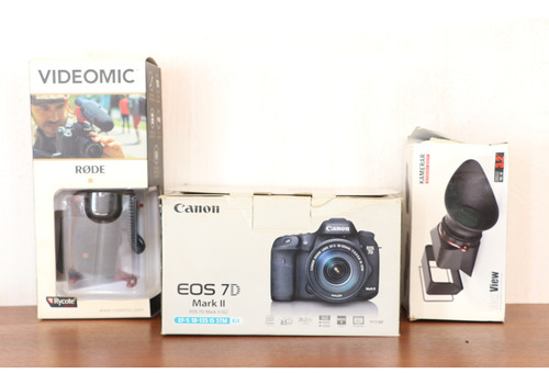Canon Eos 7d Mark Ii Kit + Viewfinder + Mic Rode+ Mochila