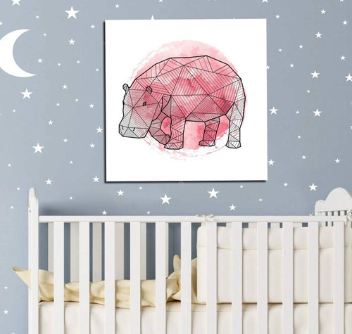 Vinilo Decorativo 45x45cm Bebe Animal Geometrico Hipo