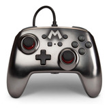 Controle Powera Enhanced Wired  For Nintendo Mario Silver 